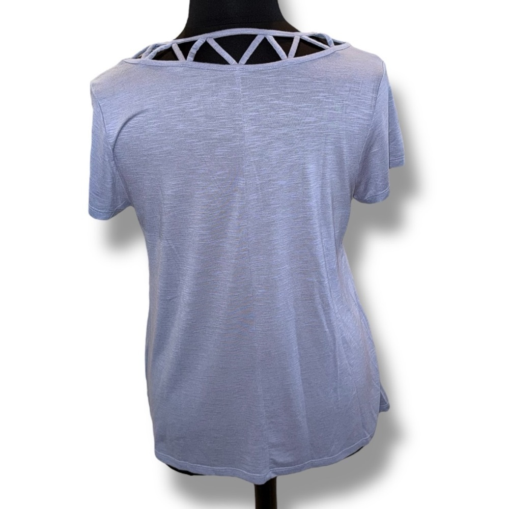 LANE BRYANT LIVI V-Neck Detail Tee - Heather Grey 10/12 - Picture 5 of 15